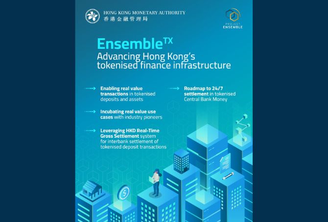 HKMA announces the new phase of Project Ensemble to support real-value transactions in tokenised deposits and digital assets